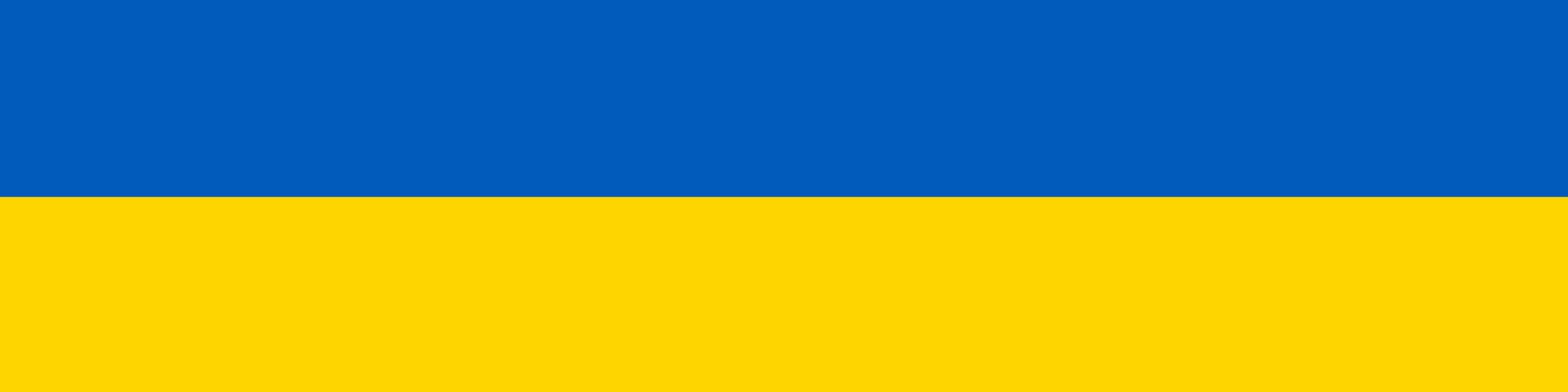KI generiert: Das Bild zeigt zwei horizontale Streifen in den Farben Blau und Gelb. Der Hauptinhalt des Bildes ist die Darstellung der Flagge der Ukraine.