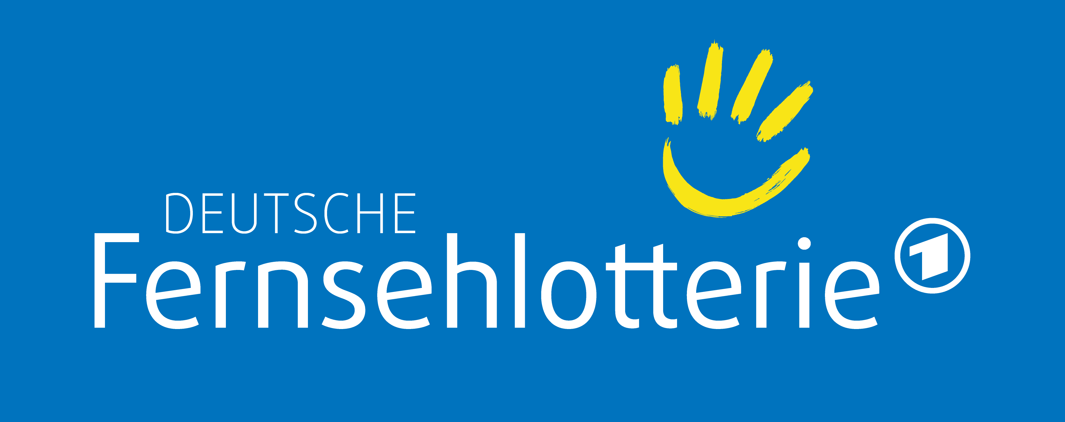 KI generiert: Das Bild zeigt das Logo der "Deutsche Fernsehlotterie", das aus dem Namen in weißer Schrift auf blauem Hintergrund besteht, begleitet von einem gelben, lächelnden Handabdruck. Der Hauptinhalt des Bildes ist das Logo der Deutschen Fernsehlotterie.