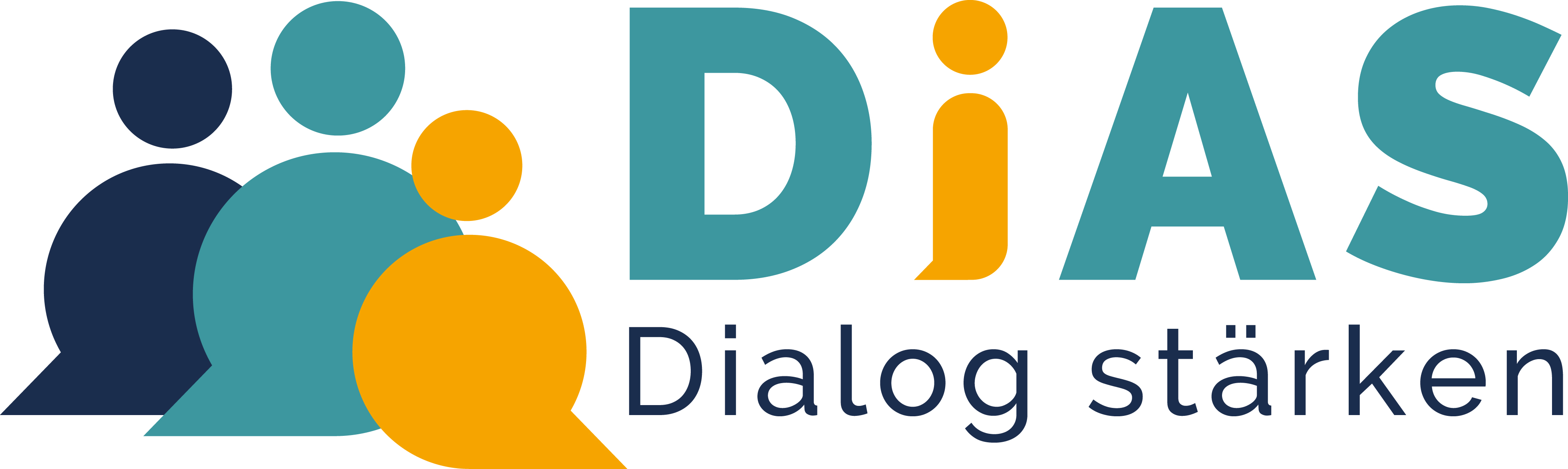 KI generiert: Das Bild zeigt das Logo von "DIAS - Dialog stärken", das aus farbigen Kreisen und dem Text "DIAS" in Großbuchstaben besteht. Der Hauptinhalt des Bildes ist das Logo einer Organisation, die sich auf die Stärkung des Dialogs konzentriert.