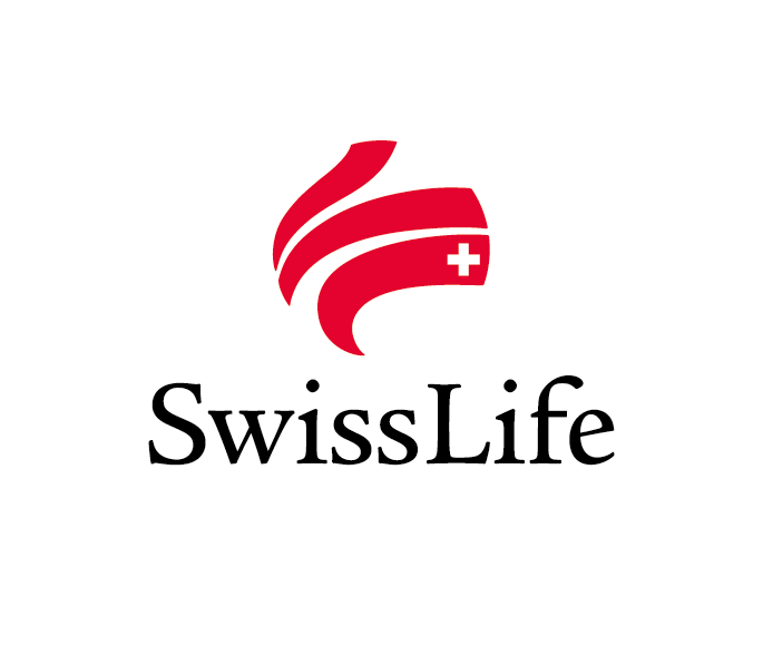 KI generiert: Das Bild zeigt das Logo von Swiss Life, das aus einem stilisierten roten Vogel mit einem weißen Kreuz auf dem Kopf besteht, begleitet vom Firmennamen "Swiss Life" in schwarzer Schrift. Der Hauptinhalt des Bildes ist das Logo einer Versicherungsgesellschaft.