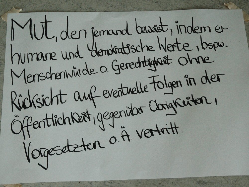 KI generiert: Das Bild zeigt mehrere gelbe Notizzettel auf einer grauen Oberfläche, auf denen handschriftliche Notizen in deutscher Sprache zu sehen sind. Die Notizen enthalten Begriffe wie "HWF-Klärung", "Menschen blockieren", "Gespräch mit Täter*in führen" und "Person mel".