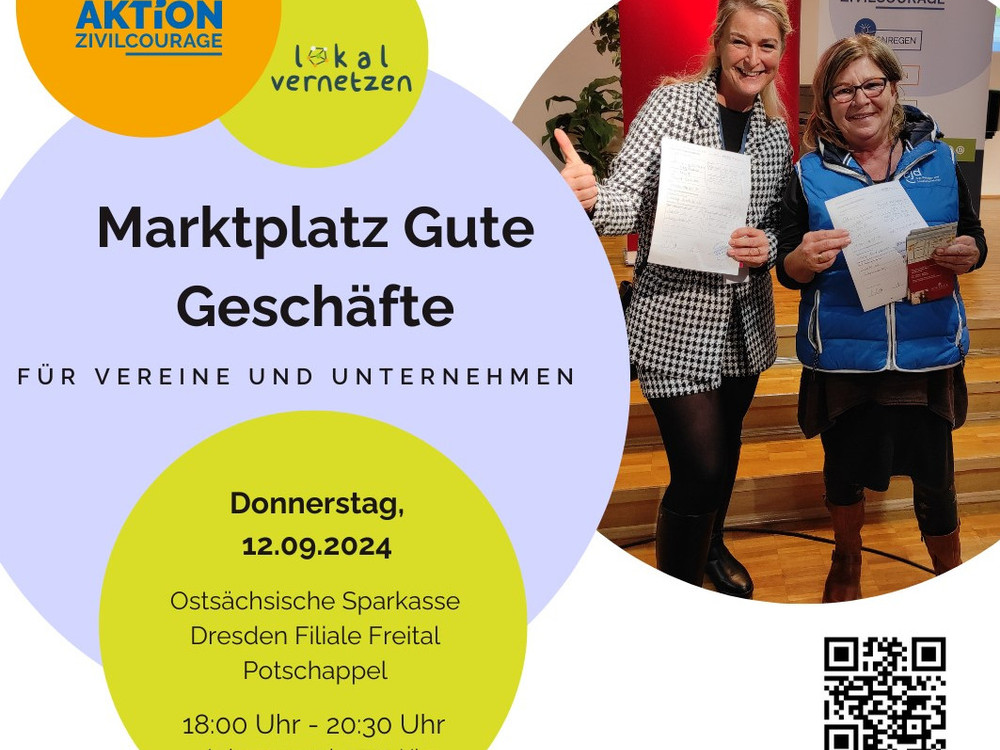 KI generiert: Das Bild zeigt vier Personen, die vor einem Banner mit der Aufschrift "AKTION ZIVILCOURAGE" stehen und Dokumente in den Händen halten. Es scheint sich um eine Veranstaltung oder Auszeichnung im Zusammenhang mit Zivilcourage zu handeln.