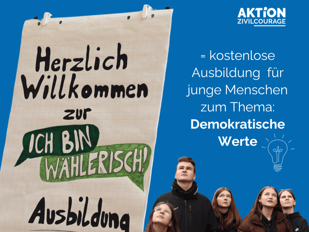 KI generiert: Das Bild zeigt ein Banner für eine Peer-Ausbildung in Görlitz, die vom 08.05. bis 10.05.2025 stattfindet. Der Hauptinhalt ist die Ankündigung dieser Veranstaltung mit dem Slogan "Ich bin wählerisch!".