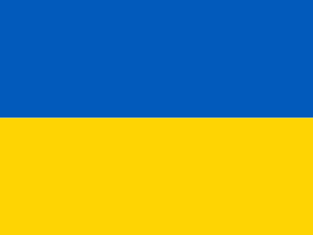 KI generiert: Das Bild zeigt zwei horizontale Streifen in den Farben Blau und Gelb. Der Hauptinhalt des Bildes ist die Darstellung der Flagge der Ukraine.